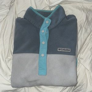 Size Small Columbia button-up fleece - grey with blue